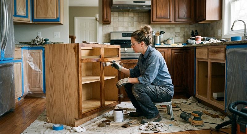 Oak Cabinet Refinishing in Kokomo, IN